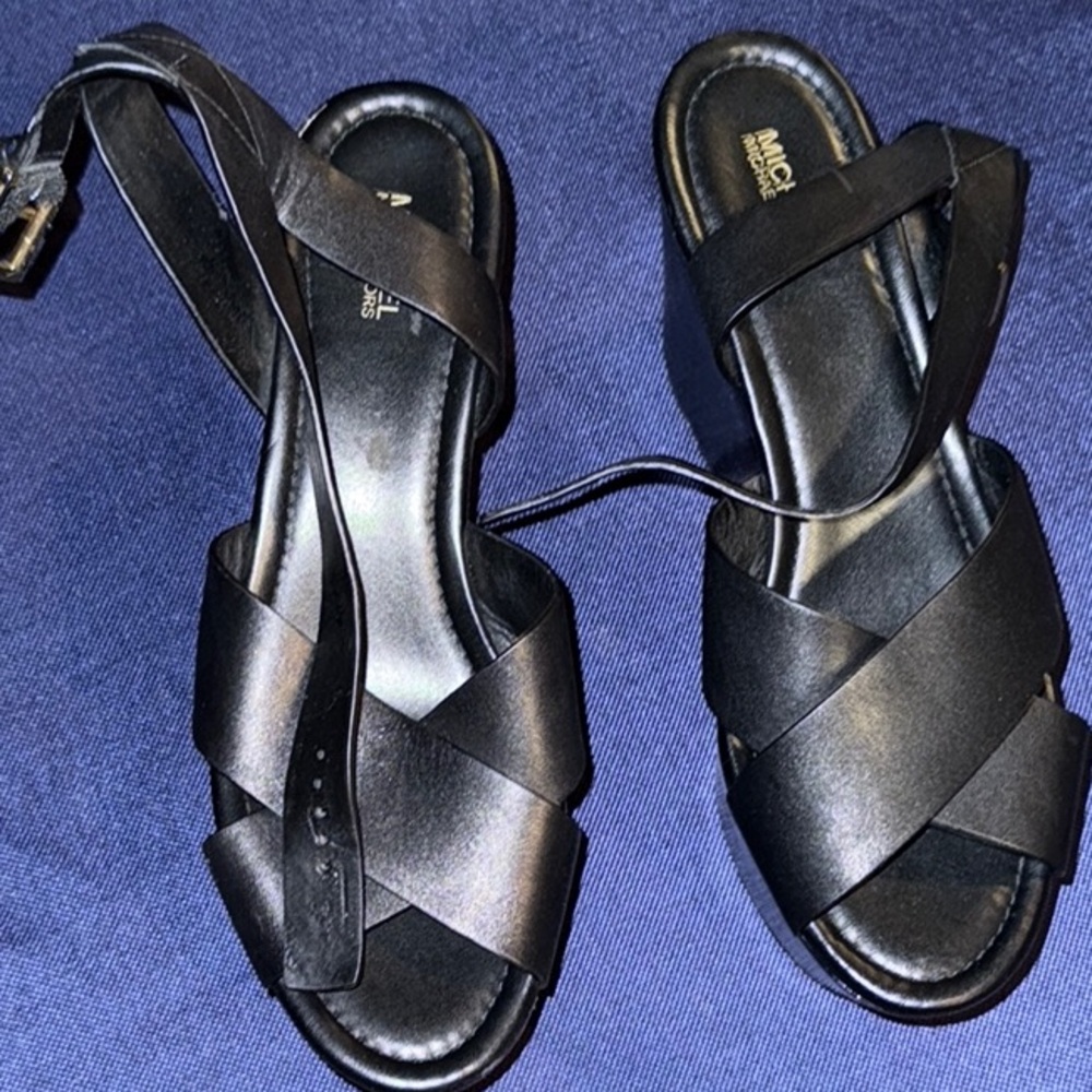 Michael Kors Platform Black Sandals Sleek Design
